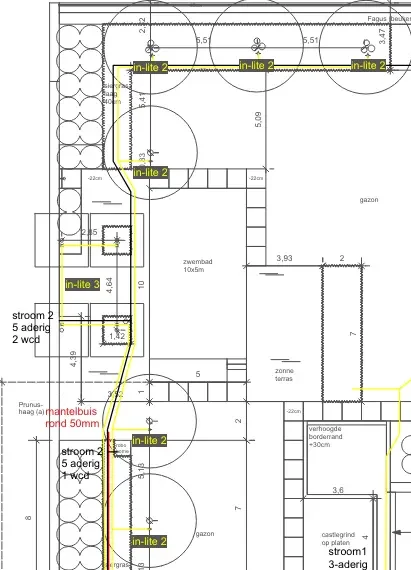 Uitwerking van een verlichtingsplan gemaakt door Uw Tuin Hoveniers uit Malden