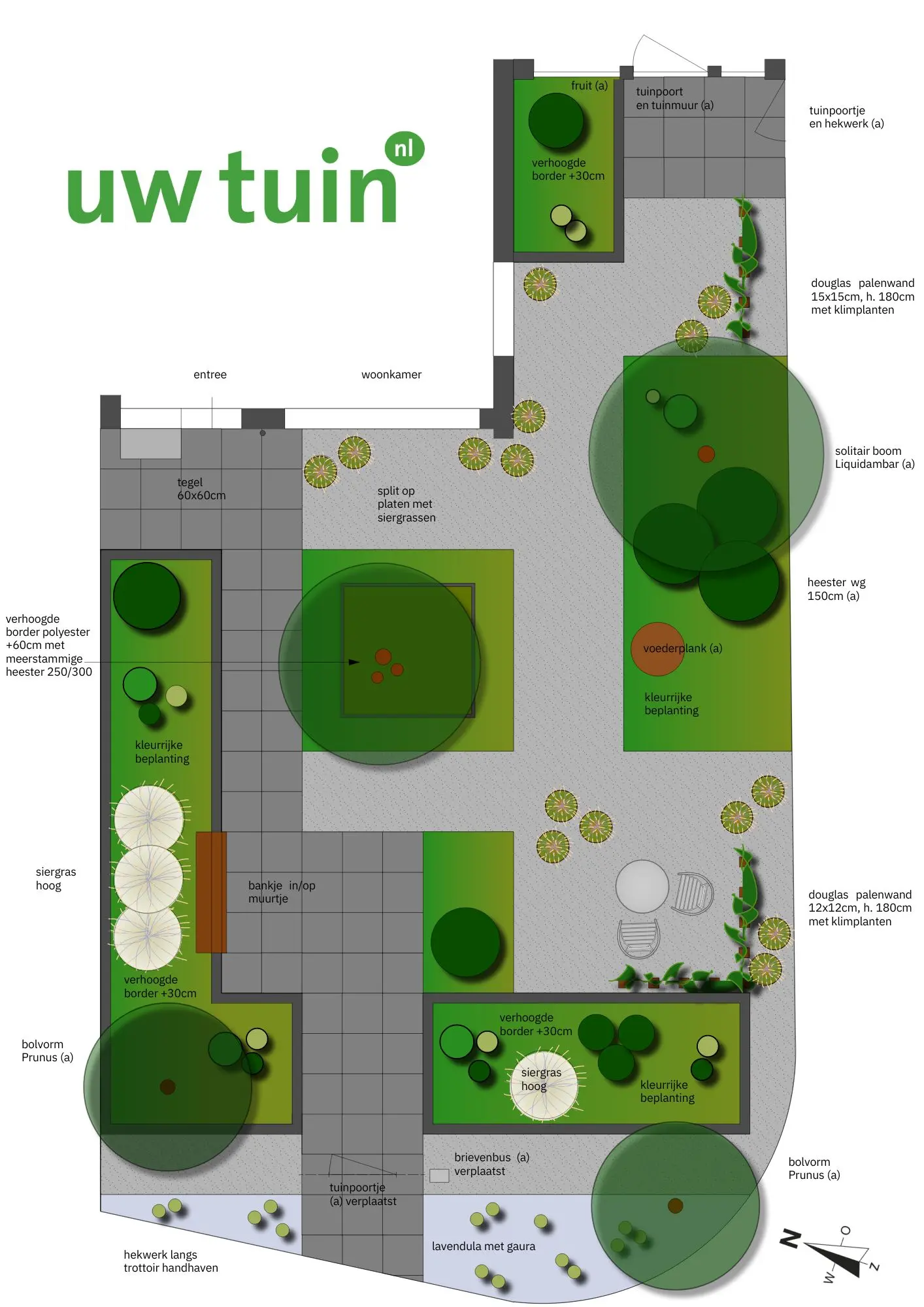 Tuinontwerp van een klassieke achtertuin in Malden. Ontworpen door de tuinarchitecten van Uw Tuin Hoveniers uit Malden.